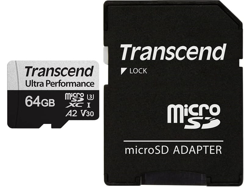 Карта памяти MicroSDXC 64GB UHS-I/U3 Class 10 Transcend 340S R160/W125MB/s + SD-адаптер (TS64GUSD340S)