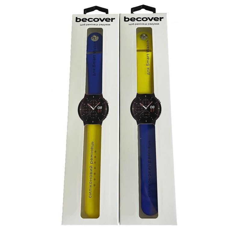 Ремешок BeCover Ukrainian Freedom для Honor MagicWatch 2 (22mm)/Huawei Watch 3 Pro Classic Yellow-Blue 2шт (707825)