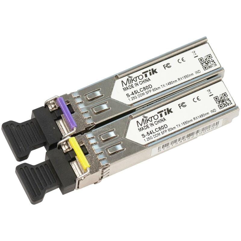 Модуль SFP MikroTik S-4554LC80D пара (1.25G Single Mode, LC, до 80км)