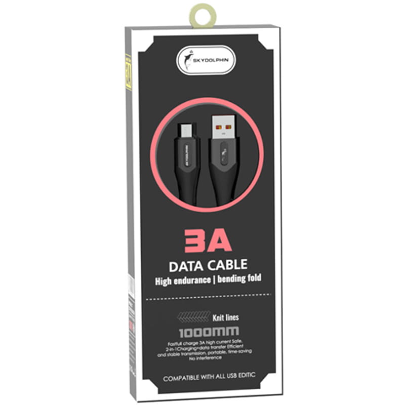 Кабель SkyDolphin S01V USB - micro USB (M/M), 1 м, Black (USB-000585)