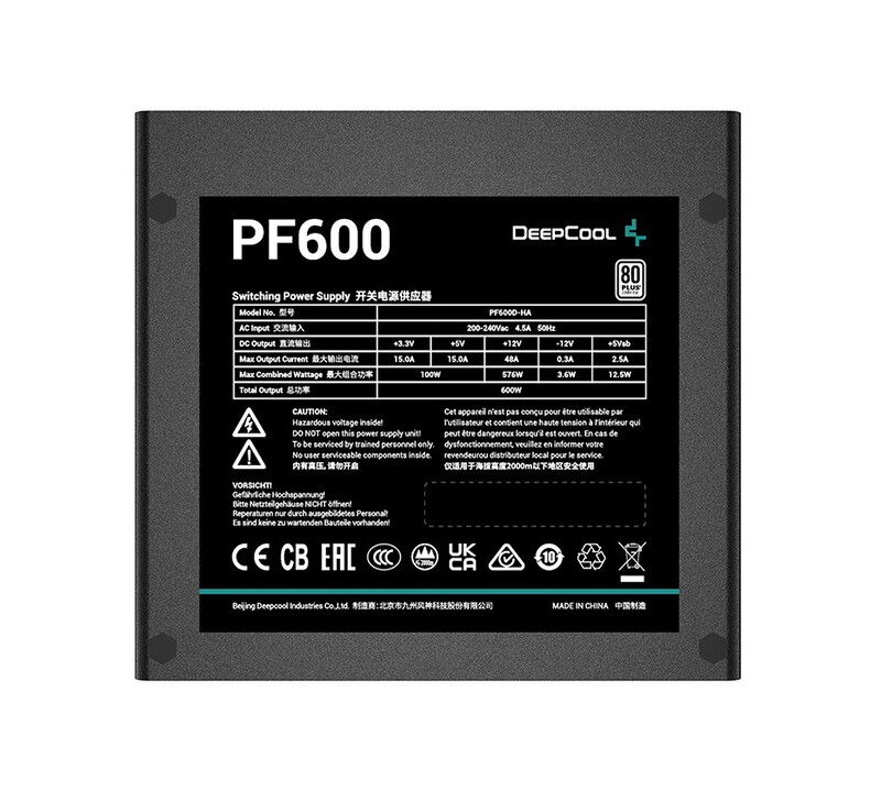 Блок питания DeepCool PF600 600W (R-PF600D-HA0B-EU)