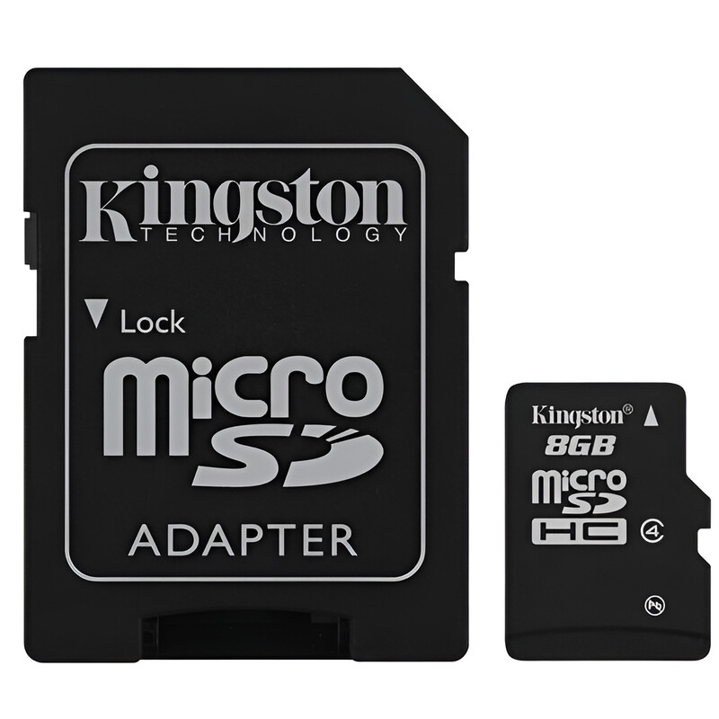 Карта памяти MicroSDHC   8GB Class 4 Kingston + SD-adapter (SDC4/8GB)