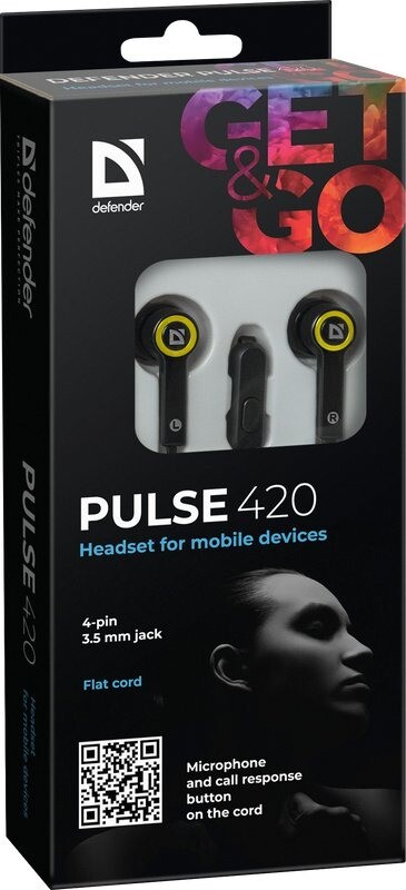 Гарнiтура Defender Pulse 420 Black/Yellow (63421)