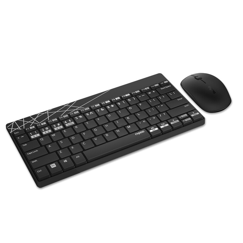 Комплект (клавіатура, миша) бездротовий Rapoo 8000M Wireless Black
