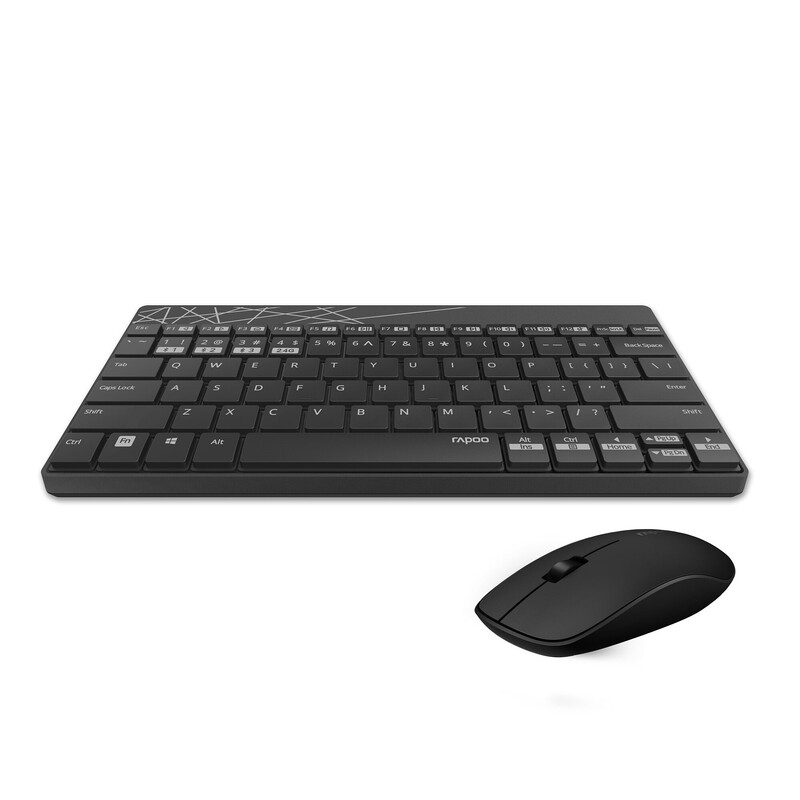 Комплект (клавіатура, миша) бездротовий Rapoo 8000M Wireless Black
