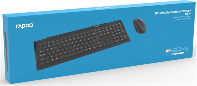 Комплект (клавіатура, миша) бездротовий Rapoo 8210M Wireless Black