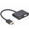Фото - Адаптер Cablexpert HDMI - HDMI/VGA+Аудіо 3.5 мм, M/F, 0.15 м, чорний (A-HDMIM-HDMIFVGAF-01) коробка | click.ua