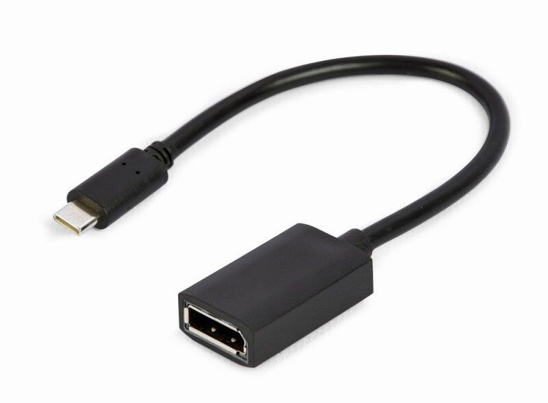 Адаптер Cablexpert USB Type-C - DisplayPort (M/F), 0.15 м, чорний (A-CM-DPF-02)
