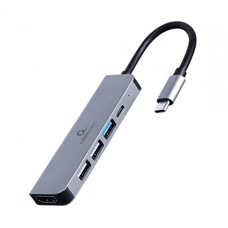 Док-станция Cablexpert USB-C 5-в-1 (A-CM-COMBO5-03) USB/HDMI/PD