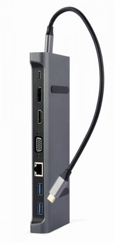 Док-станция Cablexpert USB-C 9-в-1 (A-CM-COMBO9-02) USB-хаб + HDMI/VGA/PD/LAN/3.5-мм аудио