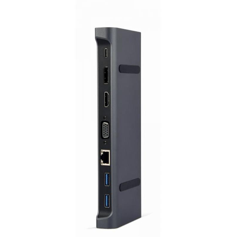 Док-станция Cablexpert USB-C 9-в-1 (A-CM-COMBO9-02) USB-хаб + HDMI/VGA/PD/LAN/3.5-мм аудио