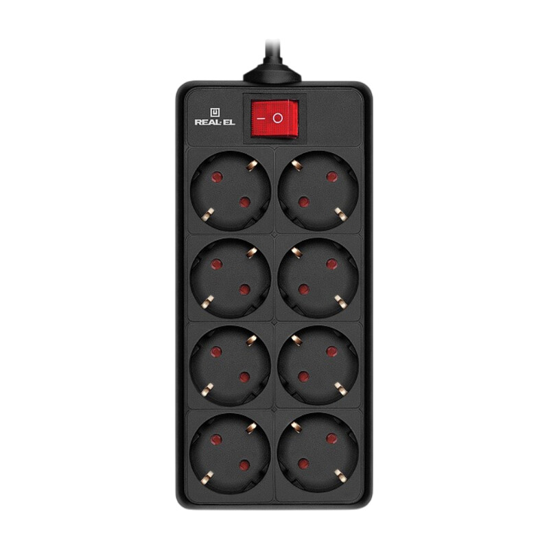 Фільтр живлення REAL-EL RS-8 Protect 1.8 м Black (EL122300021)