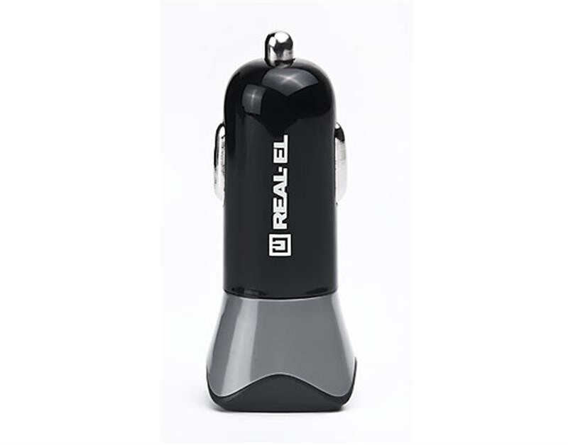 Автомобильное зарядное устройство REAL-EL CA-30 QC3.0 (1USBx3A) Black/Grey