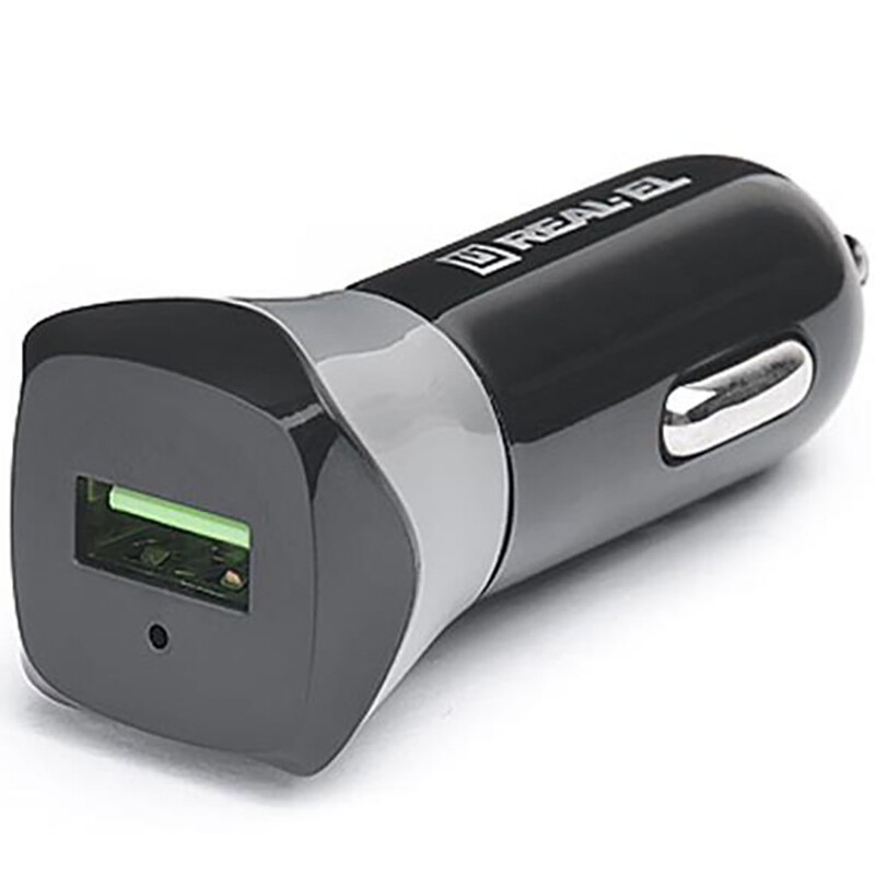 Автомобильное зарядное устройство REAL-EL CA-30 QC3.0 (1USBx3A) Black/Grey