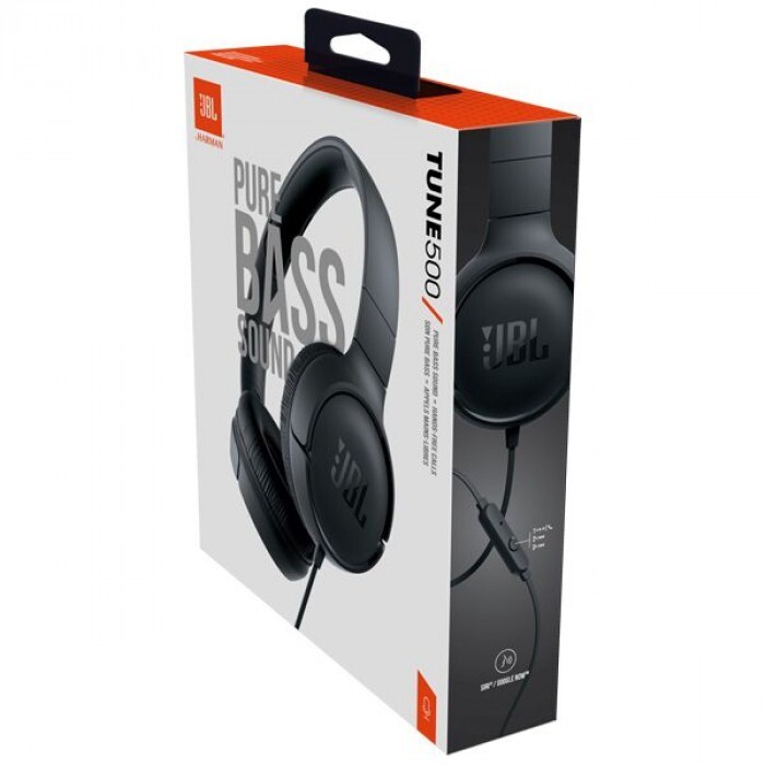 Гарнiтура JBL Tune 500 Black (JBLT500BLK)