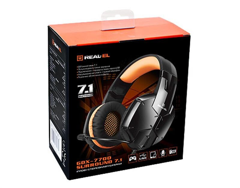 Гарнитура REAL-EL GDX-7700 Black/Orange