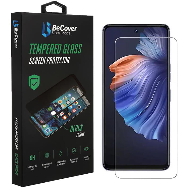 Защитное стекло BeCover для Tecno Camon 19 Neo (CH6i) Crystal Clear Glass 3D (708134)