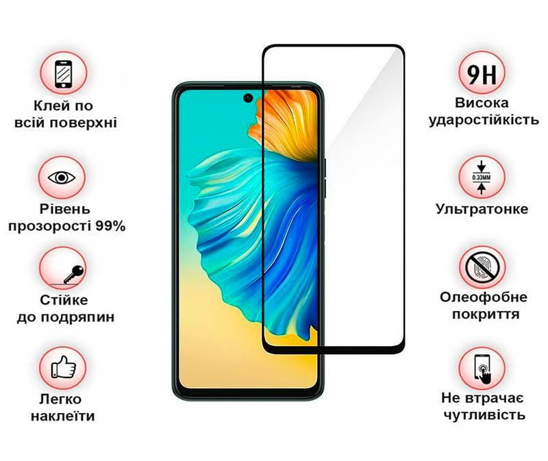 Защитное стекло BeCover для Tecno Camon 19 (CI6n)/19 Neo (CH6i)/19 Pro (CI8n) Black (708162)