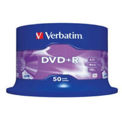 Диски DVD+R Verbatim (43550) 4.7GB, 16x, Cake 50шт Silver