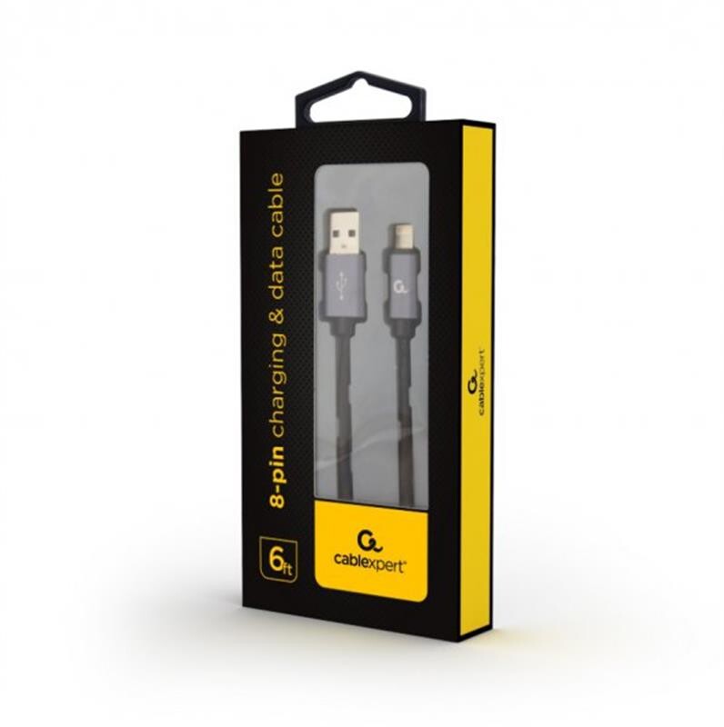 Кабель Cablexpert USB - Lightning (M/M), 1.8 м, черный (CCB-mUSB2B-AMLM-6)