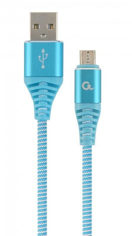 Кабель Cablexpert USB - micro USB (M/M), премиум, 1 м, голубой (CC-USB2B-AMmBM-1M-VW)
