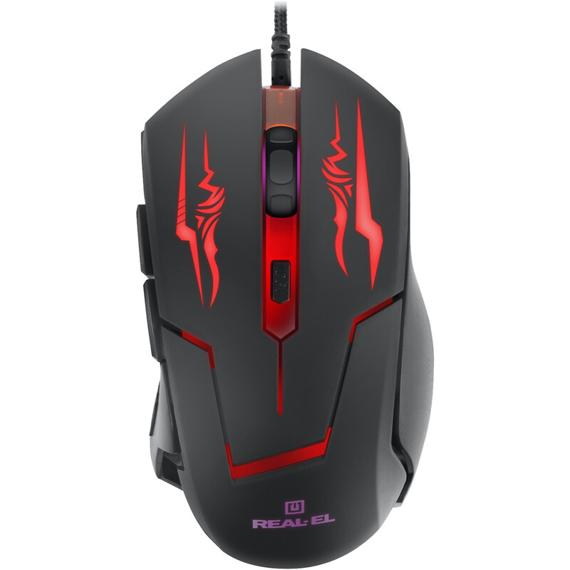 Миша REAL-EL RM-520 Gaming Black  (EL123200020)