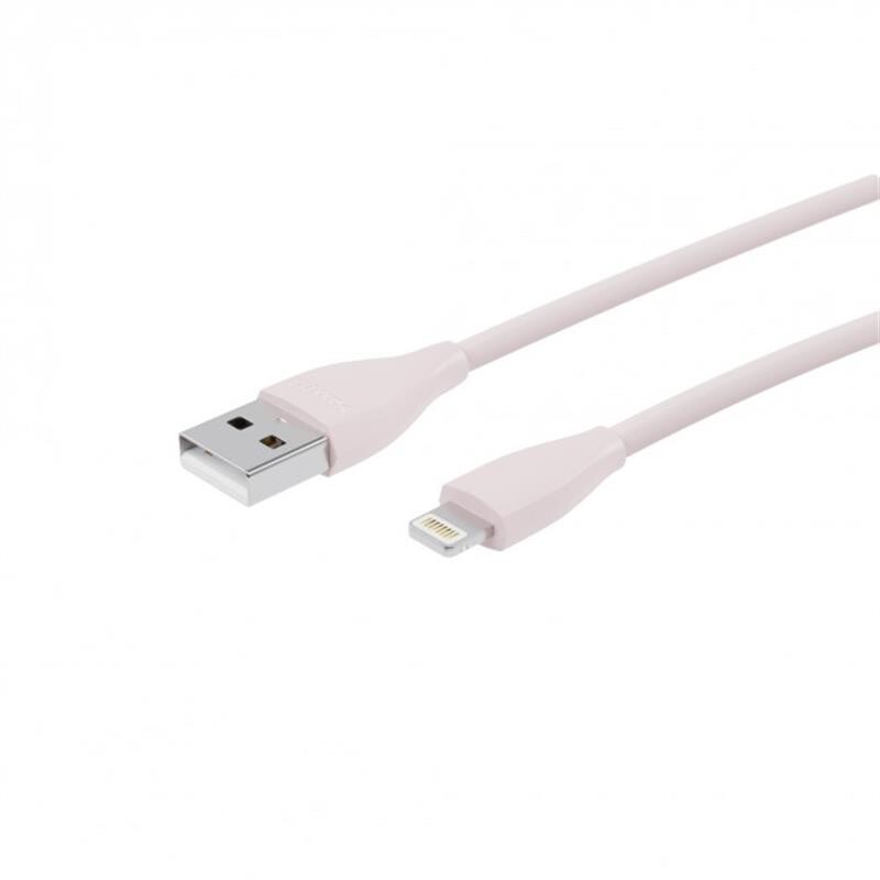 Кабель Maxxter USB-Lightning 1м розовый премиум (UB-L-USB-01GP)