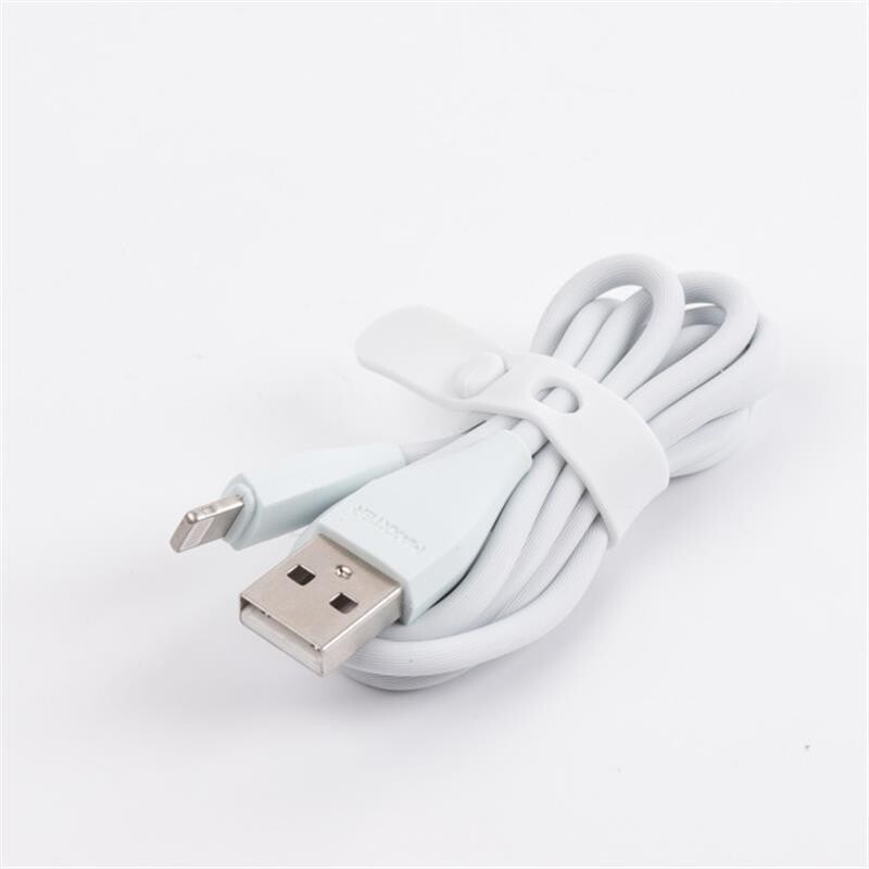 Кабель Maxxter USB-Lightning 1м ментолово-серый премиум (UB-L-USB-01MG)