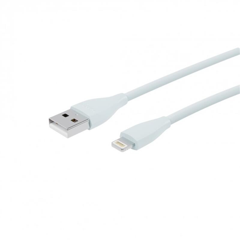 Кабель Maxxter USB-Lightning 1м ментолово-серый премиум (UB-L-USB-01MG)