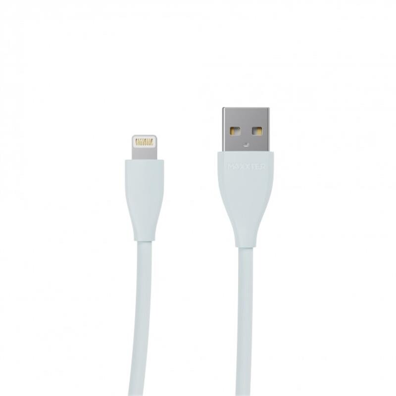 Кабель Maxxter USB-Lightning 1м ментолово-серый премиум (UB-L-USB-01MG)