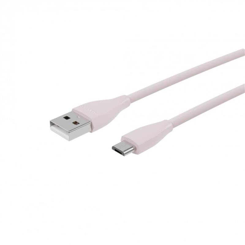 Кабель Maxxter USB-microUSB 1м розовый премиум (UB-M-USB-01GP)