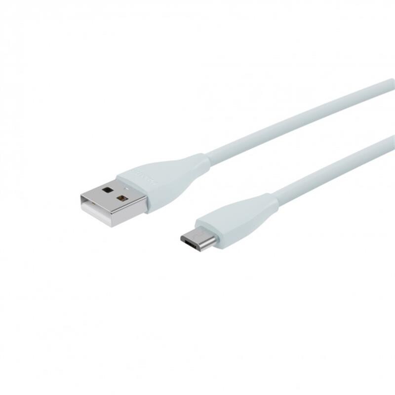 Кабель Maxxter USB-microUSB 1м ментолово-сірий преміум (UB-M-USB-01MG)