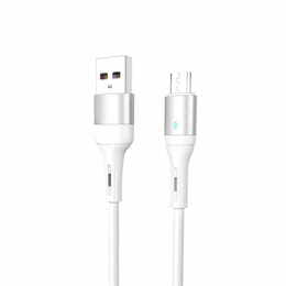 Кабель SkyDolphin S06V LED Smart Power USB - microUSB (M/M) 1 м, White (USB-000558)