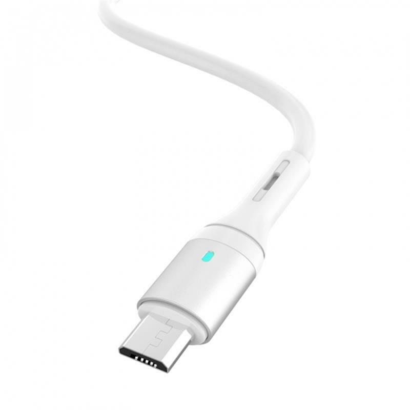 Кабель SkyDolphin S06V LED Smart Power USB - microUSB (M/M) 1 м, White (USB-000558)
