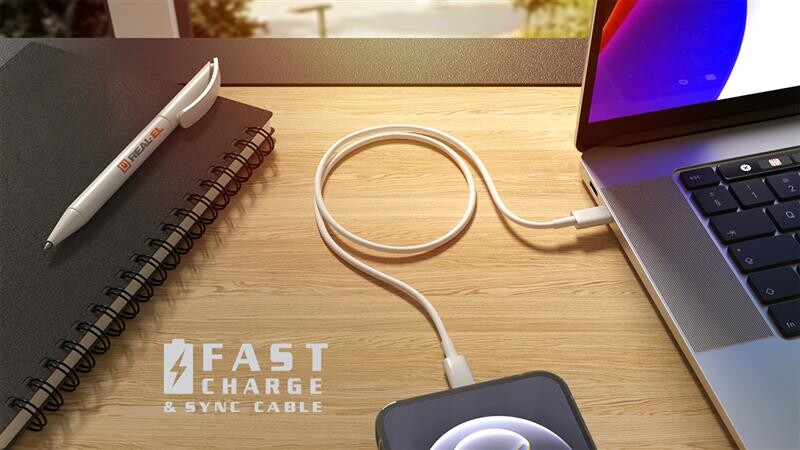 Кабель REAL-EL USB-C-Lightning 1m, White (4743304104680)
