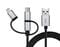 Фото - Кабель REAL-EL Premium 3in1 USB - Lightning + micro USB + USB Type-C (M/M), 1 м, черный (EL123500035) | click.ua