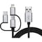 Фото - Кабель REAL-EL Premium 3in1 USB - Lightning + micro USB + USB Type-C (M/M), 1 м, черный (EL123500035) | click.ua