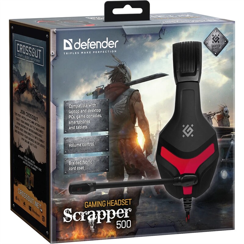 Гарнитура Defender Scrapper 500 Black/Red (64500)