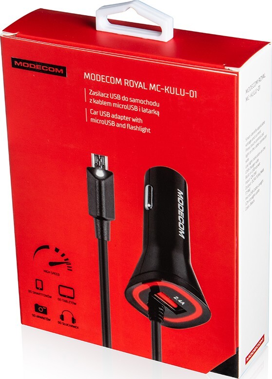 Автомобильное зарядное устройство Modecom Royal KULU-01 (1USBx2.4A) Black (ZT-MC-KULU-01)