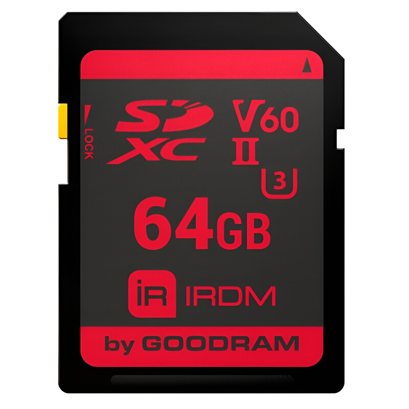 Карта памяти SDXC 64GB UHS-II/U3 Goodram IRDM R280/W95MB/s (IR-S6B0-0640R11)