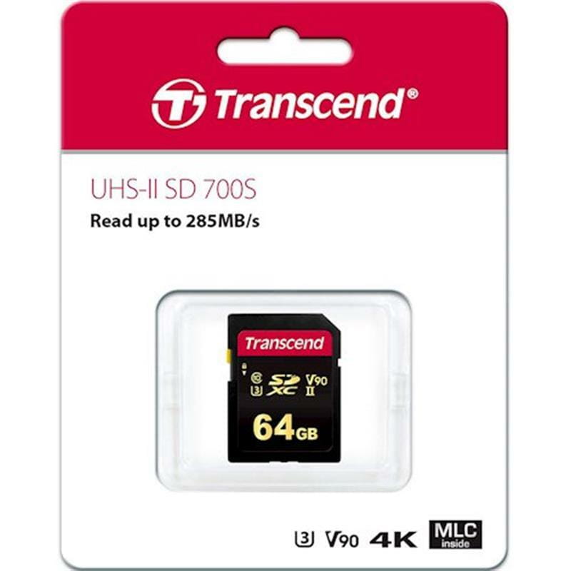 Карта памяти SDXC  64GB UHS-II/U3 Class 10 Transcend 700S (TS64GSDC700S)
