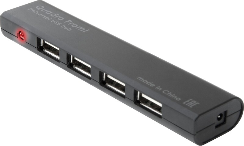 Концентратор USB2.0 Defender Quadro Promt 4хUSB2.0 Black (83200)