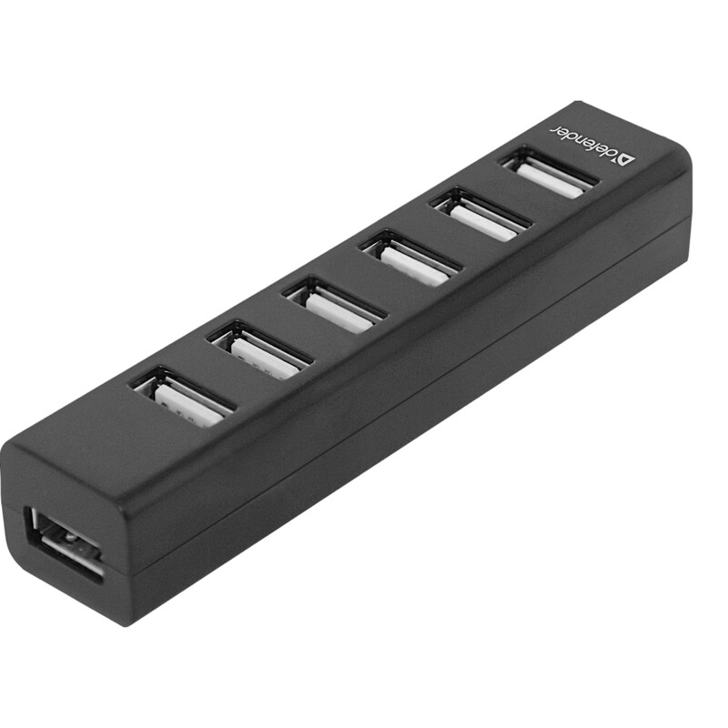 Концентратор USB2.0 Defender Quadro Swift 7хUSB2.0 Black (83203)