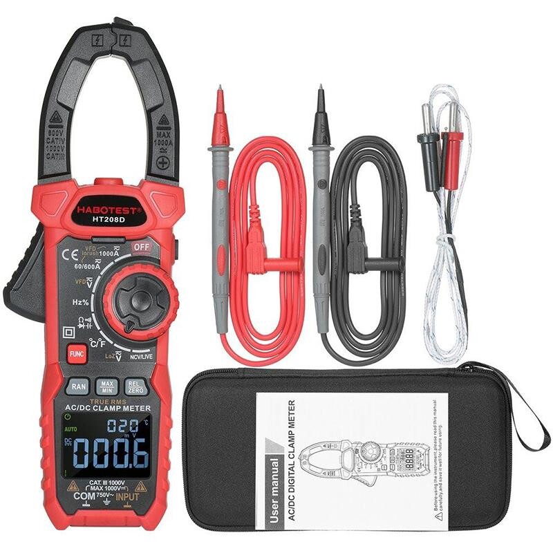Зажимной измеритель Habotest DC1000V/1000A, AC750V/1000A (HT208D)
