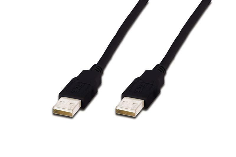 Кабель DIGITUS USB 2.0 (AM/AM) 1.8m, black (AK-300100-018-S)