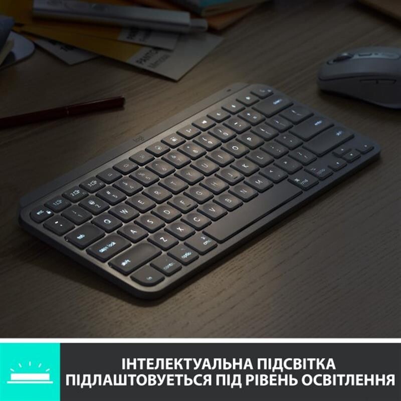 Клавиатура беспроводная Logitech MX Keys Mini Wireless Illuminated UA Pale Gray (920-010499)