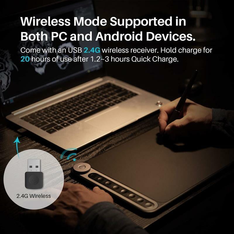 Графічний планшет Huion Inspiroy Dial Q620M + рукавичка