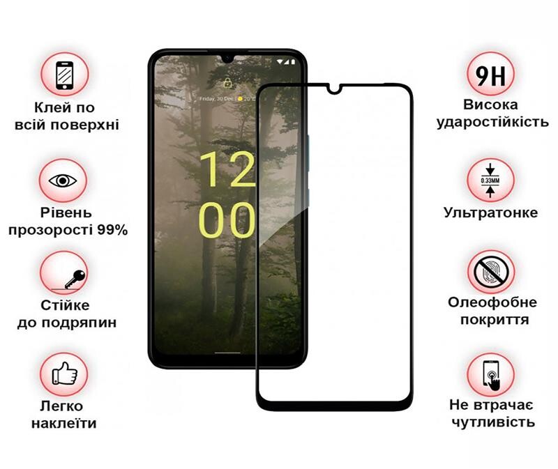 Защитное стекло BeCover для Nokia C31 Black (708546)