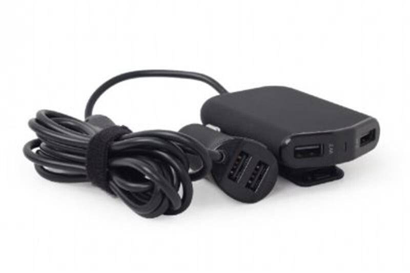 Автомобильное зарядное устройство EnerGenie (4USBх9.6A) Black (EG-4U-CAR-01)