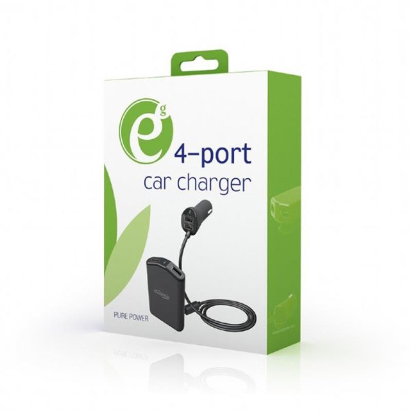Автомобильное зарядное устройство EnerGenie (4USBх9.6A) Black (EG-4U-CAR-01)